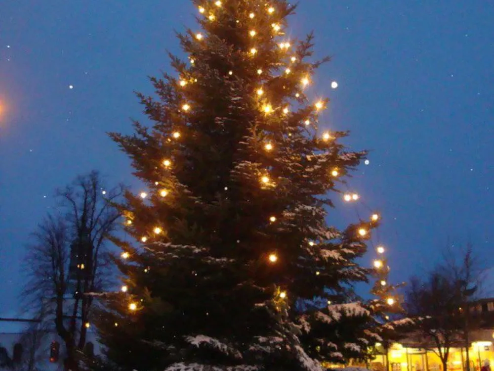 Julgran på torget