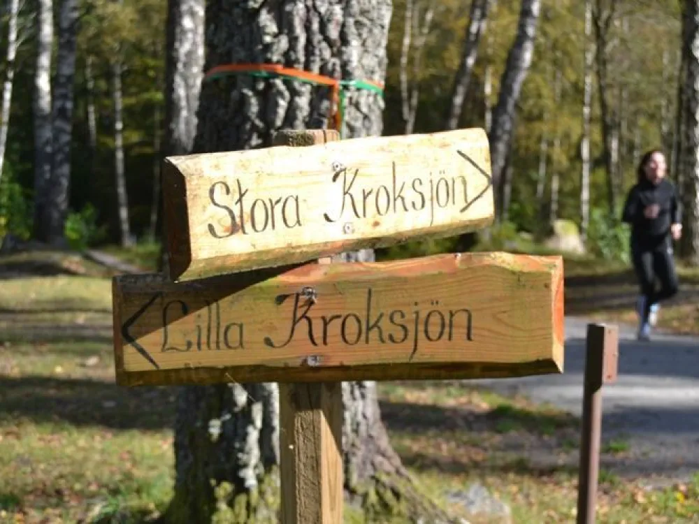 Skyltar i Långasjönäs område