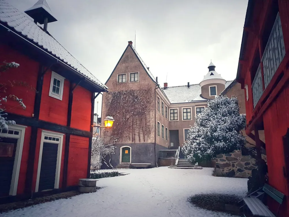 Snö på Karlshamns Museum